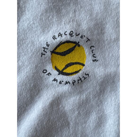 Vintage Tennis Memphis Racquet Club USA Made Hanes White L Crewneck - Picture 6 of 9